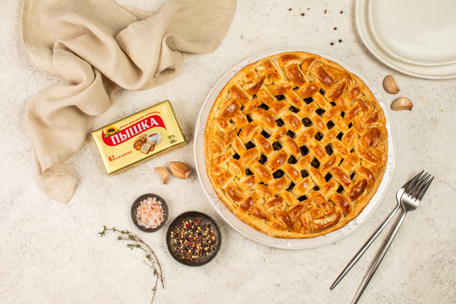 изображение рецепта Пирог с мясом и грибами